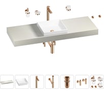 Раковина 40 см со столешницей 140 см Wellsee Doux в наборе 10 в 1 201009394