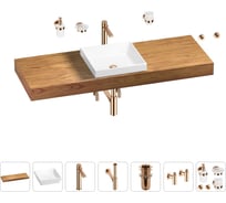 Раковина 40 см со столешницей 140 см Wellsee Doux в наборе 10 в 1 201009439