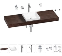 Раковина 40 см со столешницей 140 см Wellsee Doux в наборе 10 в 1 201009451