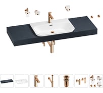 Раковина Wellsee 65 см со столешницей 140 см Eclatant 2.0 201013364 в наборе 10 в 1