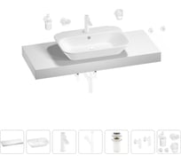 Раковина Wellsee 65 см со столешницей 120 см Eclatant 201013160 в наборе 10 в 1
