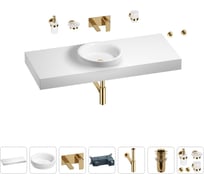 Раковина 40 см со столешницей 120 см Wellsee Doux в наборе 9 в 1 201009843