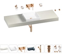 Раковина 40 см со столешницей 140 см Wellsee Doux в наборе 9 в 1 201009409