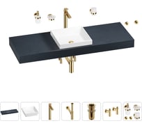 Раковина 40 см со столешницей 140 см Wellsee Doux в наборе 10 в 1 201009413