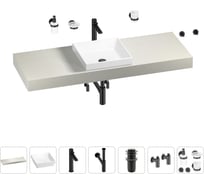 Раковина 40 см со столешницей 140 см Wellsee Doux в наборе 10 в 1 201009397