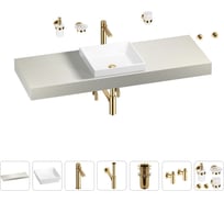 Раковина 40 см со столешницей 140 см Wellsee Doux в наборе 10 в 1 201009398