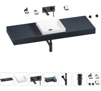 Раковина 40 см со столешницей 140 см Wellsee Doux в наборе 9 в 1 201009427