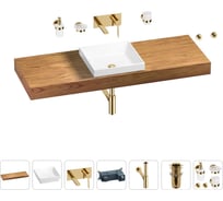 Раковина 40 см со столешницей 140 см Wellsee Doux в наборе 9 в 1 201009448