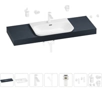 Раковина Wellsee 65 см со столешницей 140 см Eclatant 2.0 201013365 в наборе 10 в 1