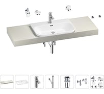 Раковина Wellsee 65 см со столешницей 140 см Eclatant 2.0 201013351 в наборе 10 в 1