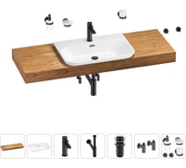 Раковина Wellsee 65 см со столешницей 140 см Eclatant 2.0 201013377 в наборе 10 в 1