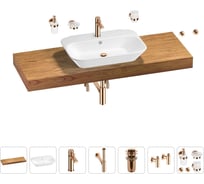 Раковина Wellsee 65 см со столешницей 140 см Eclatant 201013199 в наборе 10 в 1