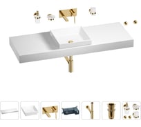 Раковина 40 см со столешницей 140 см Wellsee Doux в наборе 9 в 1 201009488