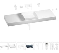 Раковина 40 см со столешницей 140 см Wellsee Doux в наборе 9 в 1 201009490