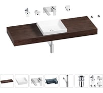 Раковина 40 см со столешницей 140 см Wellsee Doux в наборе 9 в 1 201009461