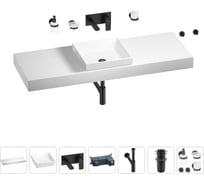 Раковина 40 см со столешницей 140 см Wellsee Doux в наборе 9 в 1 201009482