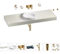 Раковина Wellsee 40 см со столешницей 140 смDouxв наборе 9 в 1 201009883