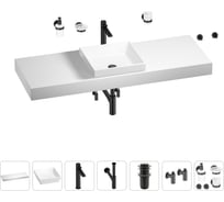 Раковина 40 см со столешницей 140 см Wellsee Doux в наборе 10 в 1 201009477