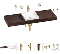 Раковина 40 см со столешницей 140 см Wellsee Doux в наборе 10 в 1 201009458