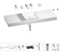 Раковина 40 см со столешницей 140 см Wellsee Doux в наборе 9 в 1 201009486