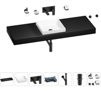 Раковина 40 см со столешницей 140 см Wellsee Doux в наборе 9 в 1 201009502