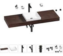 Раковина 40 см со столешницей 140 см Wellsee Doux в наборе 10 в 1 201009452