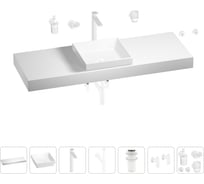 Раковина 40 см со столешницей 140 см Wellsee Doux в наборе 10 в 1 201009475