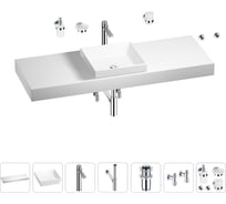 Раковина 40 см со столешницей 140 см Wellsee Doux в наборе 10 в 1 201009476