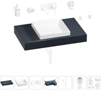 Раковина 40 см со столешницей 80 см Wellsee Doux в наборе 9 в 1 201009070