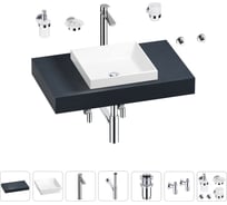 Раковина 40 см со столешницей 80 см Wellsee Doux в наборе 10 в 1 201009051