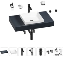 Раковина 40 см со столешницей 80 см Wellsee Doux в наборе 10 в 1 201009057