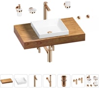 Раковина 40 см со столешницей 80 см Wellsee Doux в наборе 10 в 1 201009074