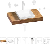 Раковина 40 см со столешницей 80 см Wellsee Doux в наборе 10 в 1 201009075