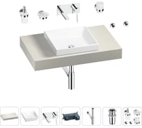 Раковина 40 см со столешницей 80 см Wellsee Doux в наборе 9 в 1 201009046