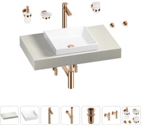 Раковина 40 см со столешницей 80 см Wellsee Doux в наборе 10 в 1 201009034