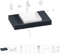 Раковина 40 см со столешницей 80 см Wellsee Doux в наборе 10 в 1 201009055