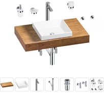 Раковина 40 см со столешницей 80 см Wellsee Doux в наборе 10 в 1 201009071