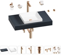 Раковина 40 см со столешницей 80 см Wellsee Doux в наборе 10 в 1 201009054