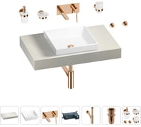 Раковина 40 см со столешницей 80 см Wellsee Doux в наборе 9 в 1 201009049