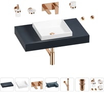 Раковина 40 см со столешницей 80 см Wellsee Doux в наборе 9 в 1 201009064