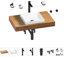 Раковина 40 см со столешницей 80 см Wellsee Doux в наборе 10 в 1 201009072