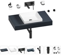 Раковина 40 см со столешницей 80 см Wellsee Doux в наборе 9 в 1 201009067