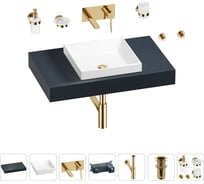 Раковина 40 см со столешницей 80 см Wellsee Doux в наборе 9 в 1 201009068