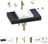 Раковина 40 см со столешницей 80 см Wellsee Doux в наборе 10 в 1 201009053