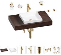 Раковина 40 см со столешницей 80 см Wellsee Doux в наборе 10 в 1 201009098