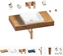 Раковина 40 см со столешницей 80 см Wellsee Doux в наборе 9 в 1 201009084