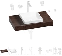 Раковина 40 см со столешницей 80 см Wellsee Doux в наборе 10 в 1 201009095