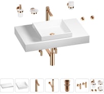 Раковина 40 см со столешницей 80 см Wellsee Doux в наборе 10 в 1 201009119