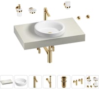 Раковина Wellsee 40 см со столешницей 80 смDouxв наборе 10 в 1 201009518