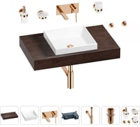 Раковина 40 см со столешницей 80 см Wellsee Doux в наборе 9 в 1 201009109